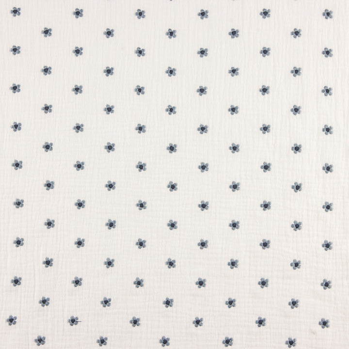 Embroidered Bámbula with Blue Floral Design - Ribes y Casals