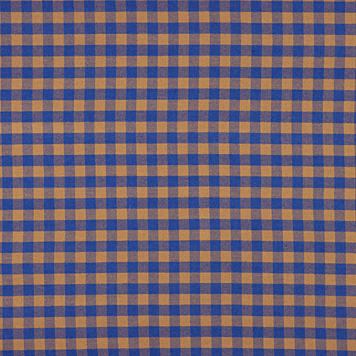 Blue and Brown Checked Cotton T-shirt - Ribes y Casals