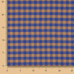 Blue and Brown Checked Cotton T-shirt - Ribes y Casals