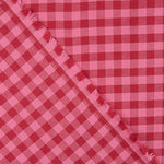 Pink and Red Checks on Cotton Fabric T-shirt - Ribes y Casals