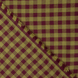 Maroon and Green Checked Cotton Fabric Flannel - Ribes y Casals