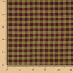 Maroon and Green Checked Cotton Fabric Flannel - Ribes y Casals