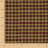 Maroon and Green Checked Cotton Fabric Flannel - Ribes y Casals