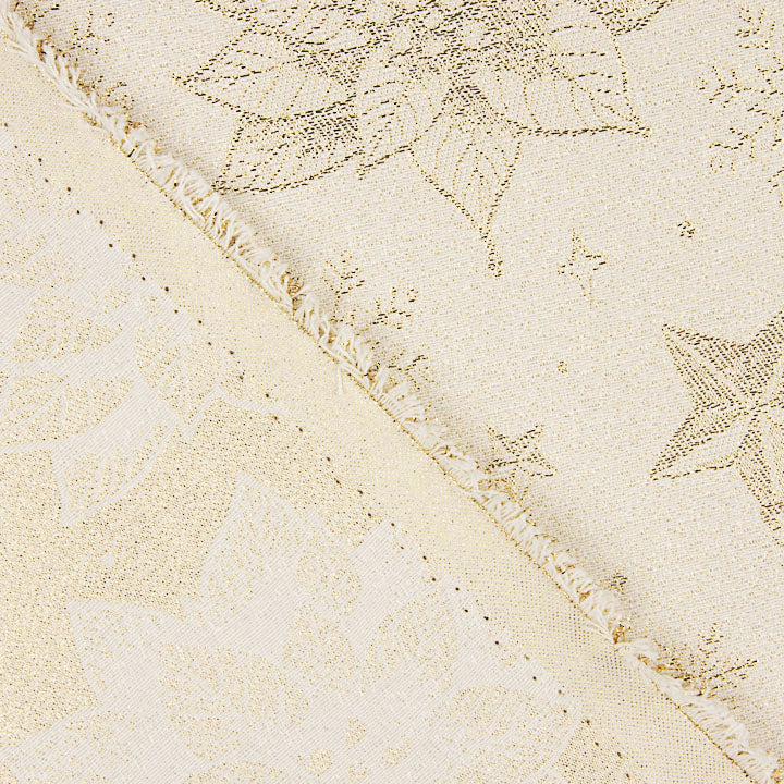 Jacquard cotton canvas with gold Lurex and Easter floral patterns - Ribes y Casals