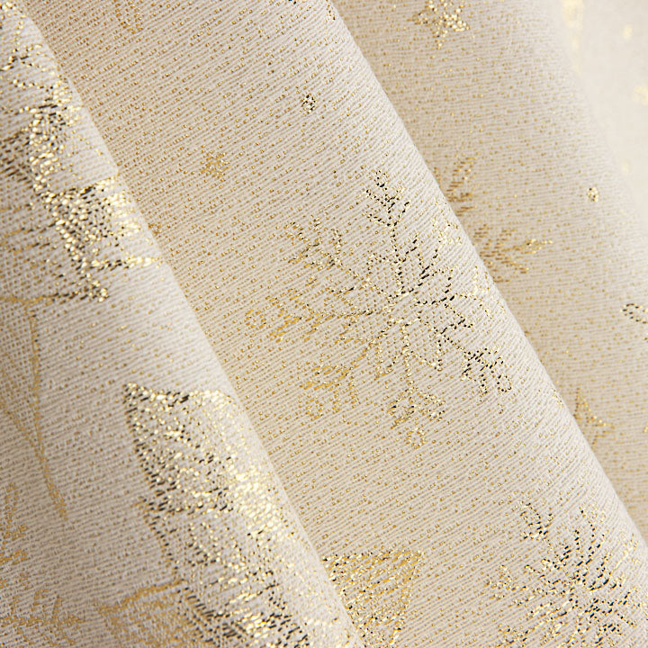 Jacquard cotton canvas with gold Lurex and Easter floral patterns - Ribes y Casals