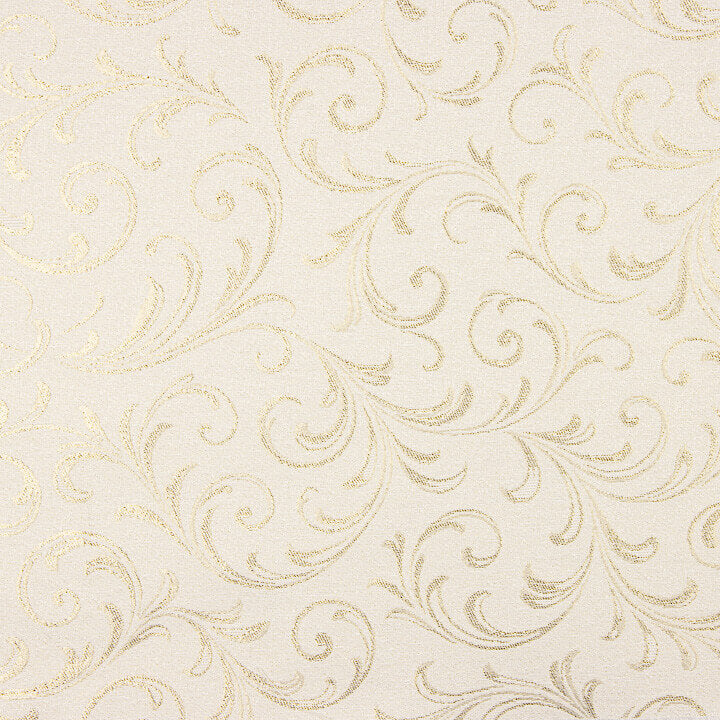 Jacquard cotton canvas with gold Lurex and ornamental branches - Ribes y Casals