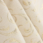 Jacquard cotton canvas with gold Lurex and ornamental branches - Ribes y Casals