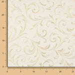 Jacquard cotton canvas with gold Lurex and ornamental branches - Ribes y Casals