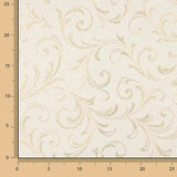 Jacquard cotton canvas with gold Lurex and ornamental branches - Ribes y Casals