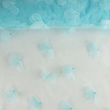 Turquoise Blue Tulle with 3D Floral Patterns and Pearls - Ribes y Casals