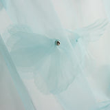 Turquoise Blue Tulle with 3D Floral Patterns and Pearls - Ribes y Casals