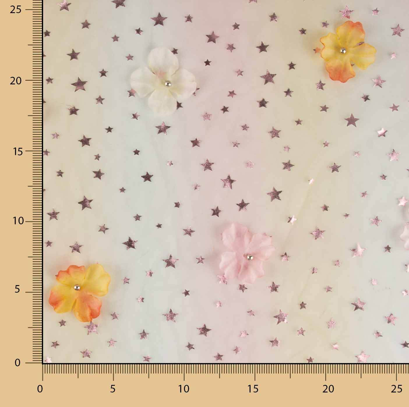 Rainbow Fairy Sky Tulle with 3D Floral Elements and Stars - Ribes y Casals