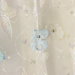 Tulle Butterfly Garden with 3D Floral Elements and Silver Lamé - Ribes y Casals