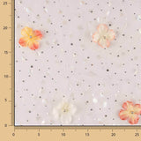 Mauve Fairy Garden Tulle with 3D Floral Designs and Silver Lamé - Ribes y Casals