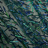 Green Tulle with Embroidered Bugle Beads - Ribes y Casals