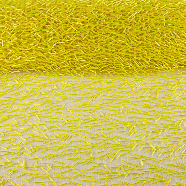 Yellow Tulle with Embroidered Bugle Beads - Ribes y Casals