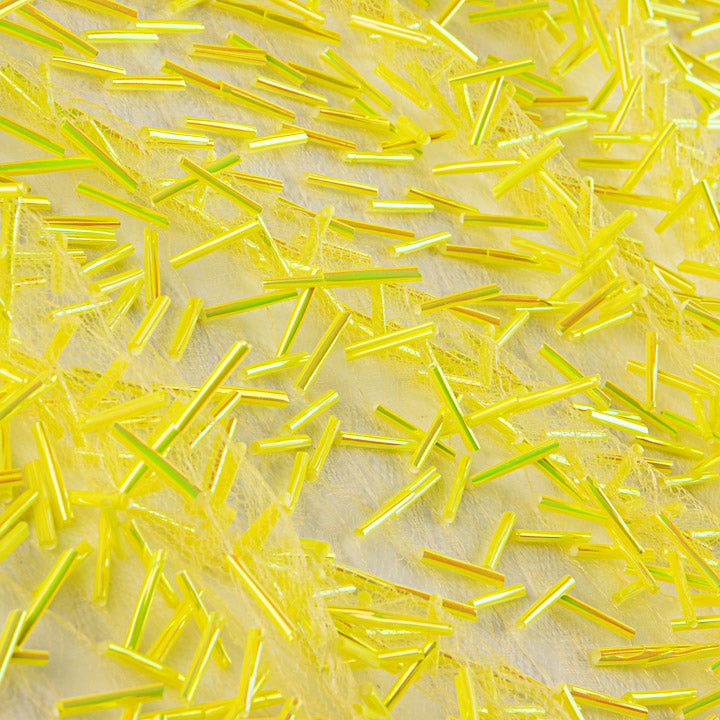 Yellow Tulle with Embroidered Bugle Beads - Ribes y Casals