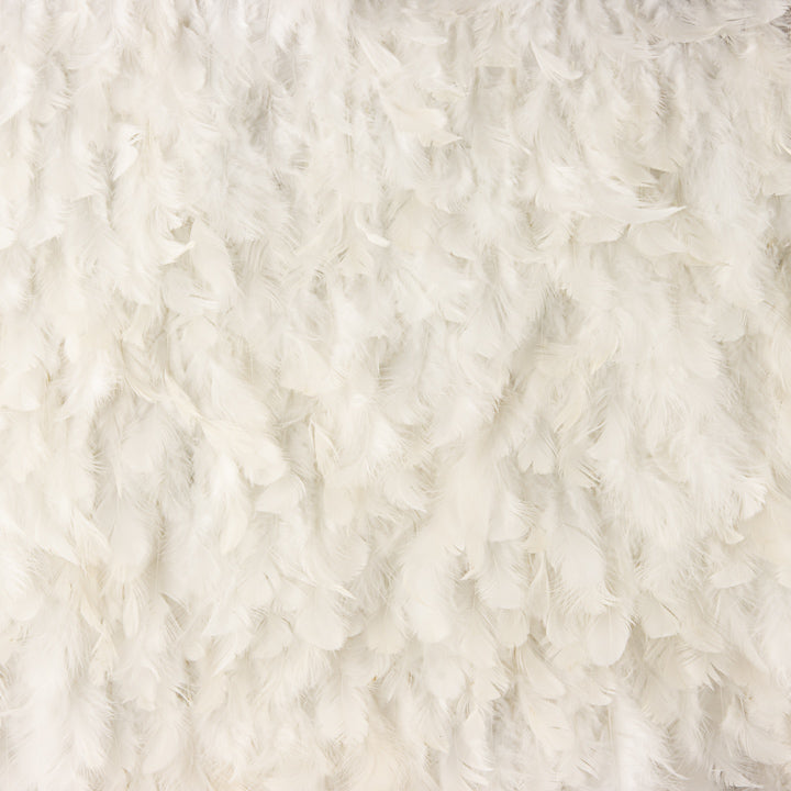 White Viscose Fabric with Feathers - Ribes y Casals