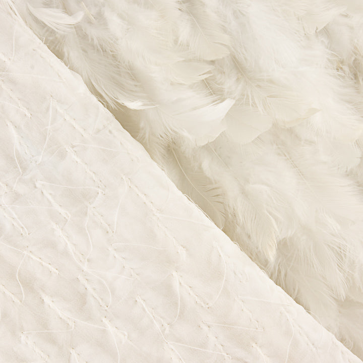 White Viscose Fabric with Feathers - Ribes y Casals