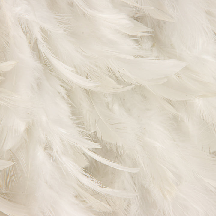 White Viscose Fabric with Feathers - Ribes y Casals