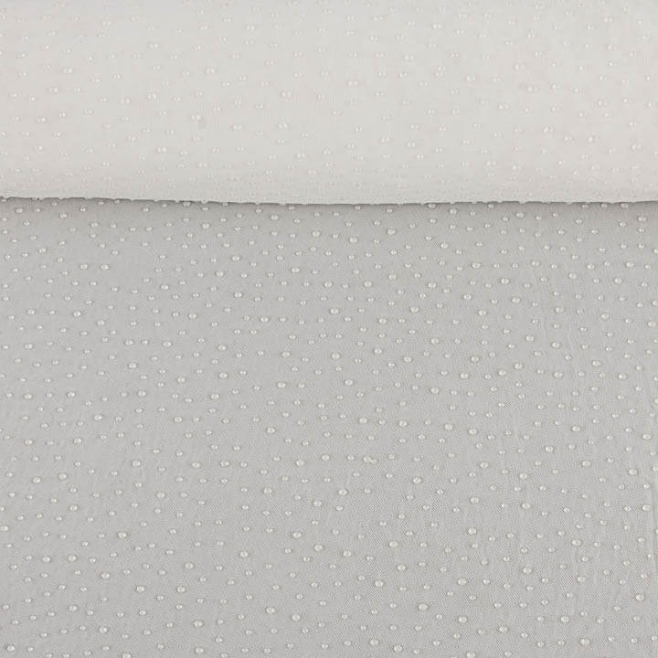 White Stretch Tulle with Waterdrop Effect - Ribes y Casals