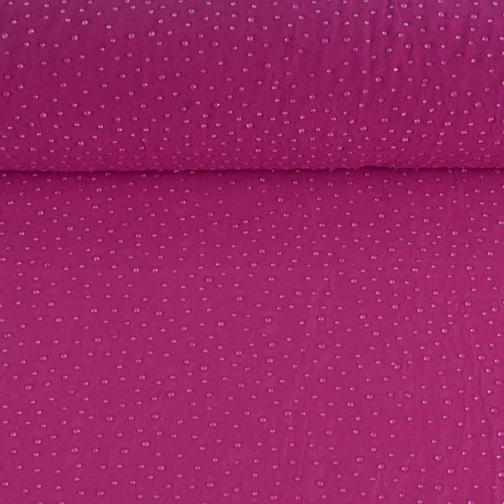 Fuchsia Stretch Tulle with Waterdrop Effect - Ribes y Casals