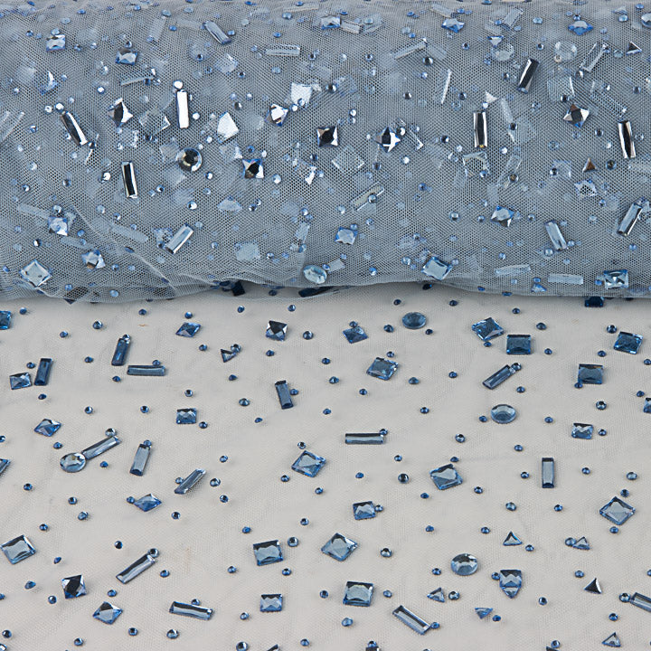 Blue Luxury Tulle with Matching Rhinestones - Ribes y Casals