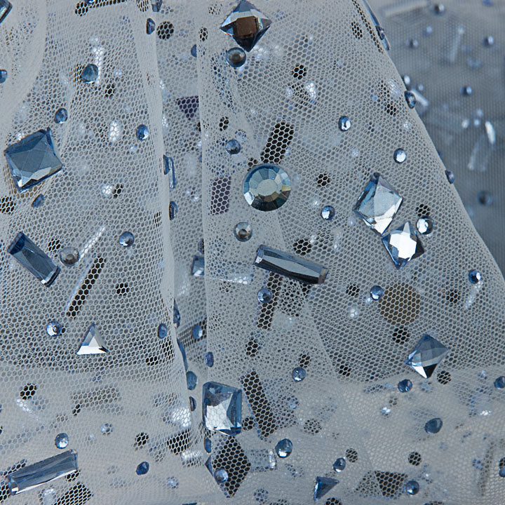 Blue Luxury Tulle with Matching Rhinestones - Ribes y Casals