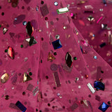Luxury Fuchsia Tulle with Multicoloured Rhinestones - Ribes y Casals
