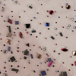 Tulle Luxury Pale Pink with Multicoloured Rhinestones - Ribes y Casals
