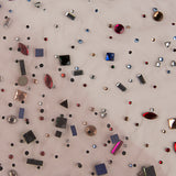 Tulle Luxury Pale Pink with Multicoloured Rhinestones - Ribes y Casals