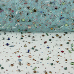 Tulle Luxury in Aquamarine Green with Multicoloured Rhinestones - Ribes y Casals