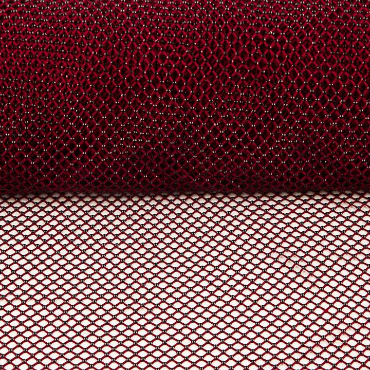 Maroon Net Fabric with Black Rhinestones - Ribes y Casals