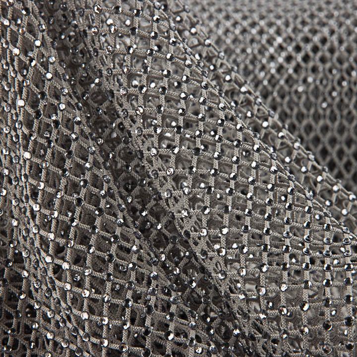 Net fabric with Silver Rhinestones - Ribes y Casals