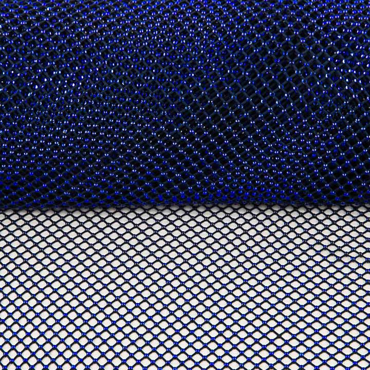 Navy Blue Net Fabric with Shiny Blue Rhinestones - Ribes y Casals