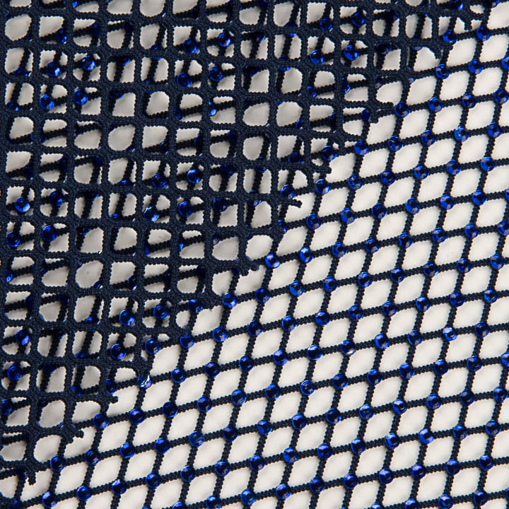 Navy Blue Net Fabric with Shiny Blue Rhinestones - Ribes y Casals