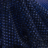 Navy Blue Net Fabric with Shiny Blue Rhinestones - Ribes y Casals