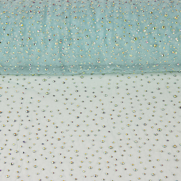 Light Blue Tulle with Iridescent Beading - Ribes y Casals