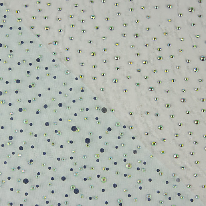 Light Blue Tulle with Iridescent Beading - Ribes y Casals