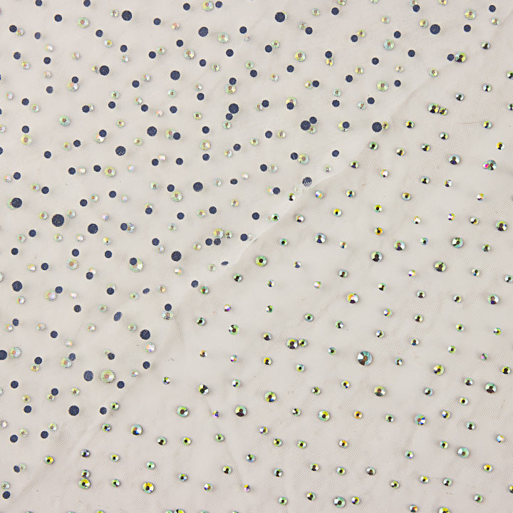 White Tulle with Iridescent Beading - Ribes y Casals