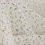 White Tulle with Iridescent Beading - Ribes y Casals