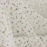 White Tulle with Iridescent Beading - Ribes y Casals