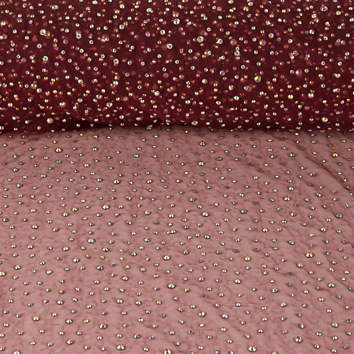 Burgundy Tulle with Iridescent Beading - Ribes y Casals
