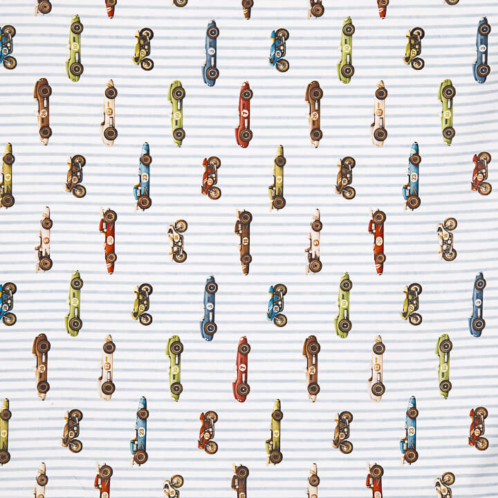 Printed Cotton Fabric Bed Sheet with Racing Cars - Ribes y Casals