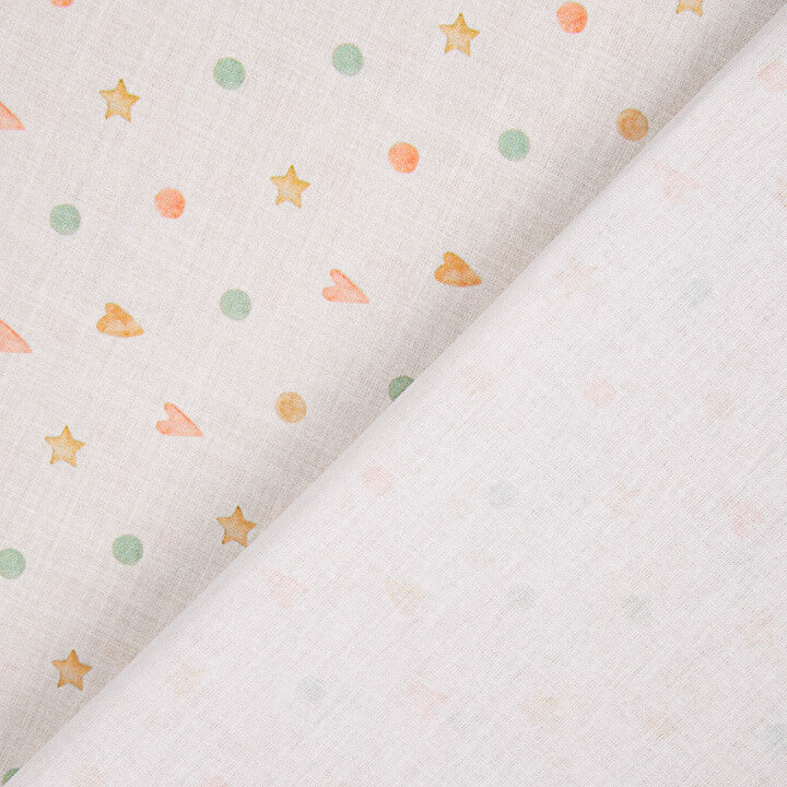 Cotton Fabric Sheet with Stars and Polka Dots Print - Ribes y Casals