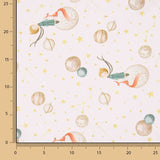 Printed Cotton Fabric Bed Sheet: The Little Prince and the Planets - Ribes y Casals