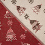 Red Christmas Fir Trees jacquard cotton canvas with Lurex - Ribes y Casals