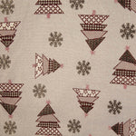 Red Christmas Fir Trees jacquard cotton canvas with Lurex - Ribes y Casals