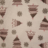 Red Christmas Fir Trees jacquard cotton canvas with Lurex - Ribes y Casals