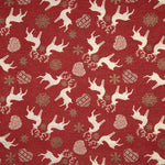 Nordic Christmas jacquard cotton canvas in Red with Lurex - Ribes y Casals